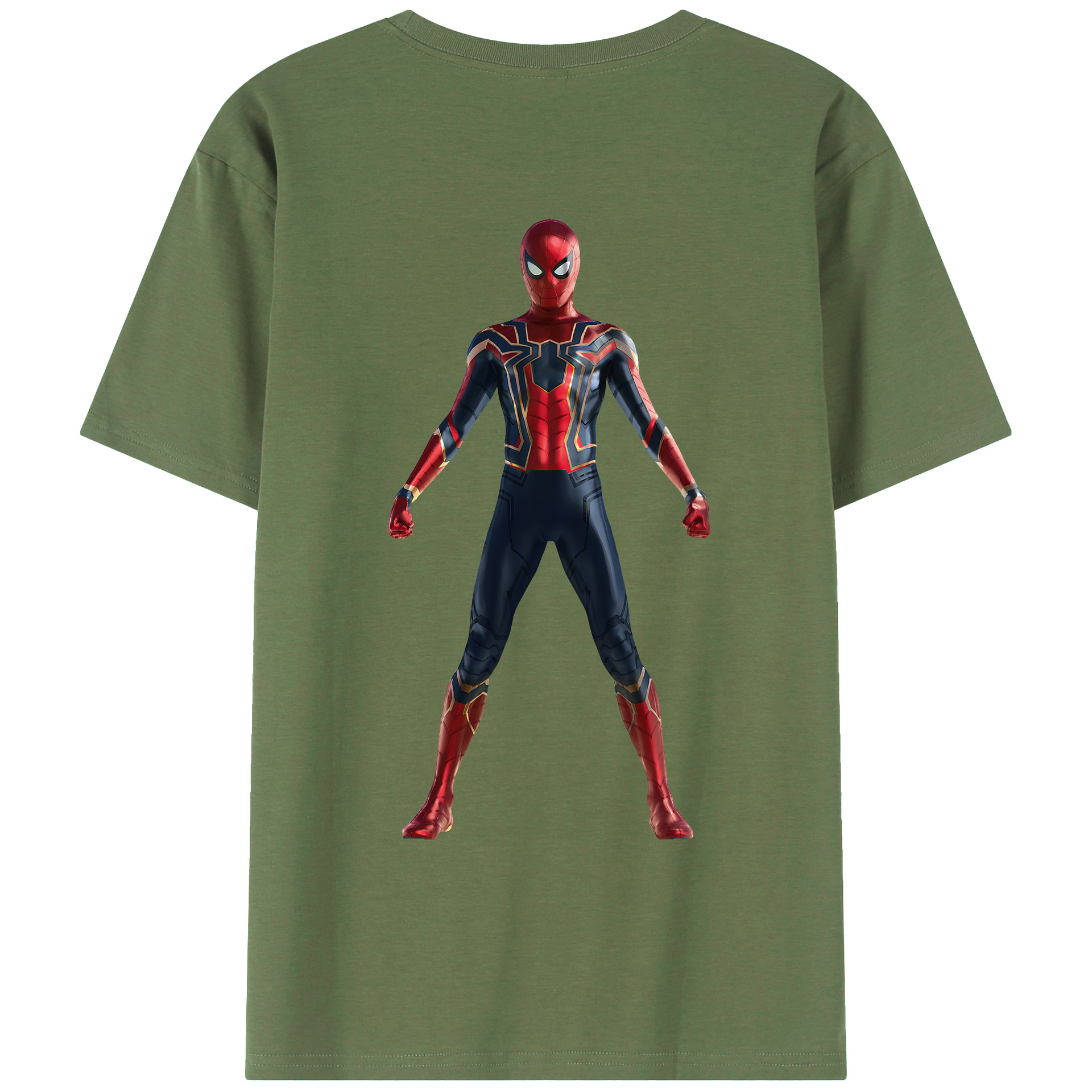 （画像用） Spider Man スパイダーマン 綿100％ メンズ半袖Tシャツ（バックプリント） 通気性